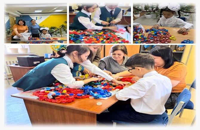 “Біртұтас тәрбие бағдарламасы” «Пластик қақпақтарды жинап , жақсылық жаса» жобасы